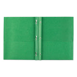 Two-pocket Folder, Prong Fastener, Letter, 1-2" Capacity, Green, 25-box