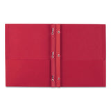 Two-pocket Folder, Prong Fastener, Letter, 1-2" Capacity, Red, 25-box