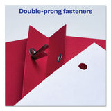 Two-pocket Folder, Prong Fastener, Letter, 1-2" Capacity, Red, 25-box