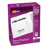 Two-pocket Folder, 40-sheet Capacity, White, 25-box