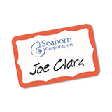 Printable Adhesive Name Badges, 3.38 X 2.33, Red Border, 100-pack