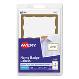 Printable Adhesive Name Badges, 3.38 X 2.33, Red Border, 100-pack