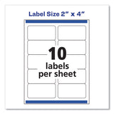 Shipping Labels W- Trueblock Technology, Laser Printers, 2 X 4, White, 10-sheet, 100 Sheets-box