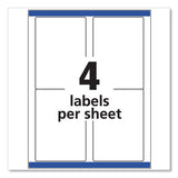 Shipping Labels W- Trueblock Technology, Laser Printers, 3.5 X 5, White, 4-sheet, 100 Sheets-box