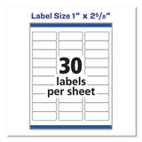 Easy Peel White Address Labels W- Sure Feed Technology, Laser Printers, 1 X 2.63, White, 30-sheet, 25 Sheets-pack