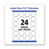 Permanent Laser Print-to-the-edge Id Labels W-surefeed, 1 2-3"dia, White, 600-pk