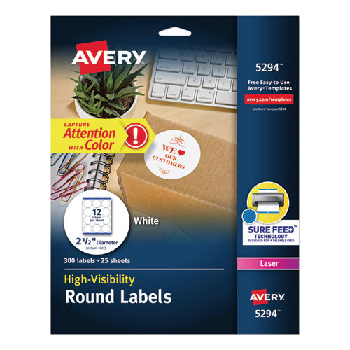 Permanent Laser Print-to-the-edge Id Labels W-surefeed, 2 1-2