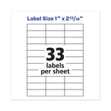 Copier Mailing Labels, Copiers, 1 X 2.81, Clear, 33-sheet, 70 Sheets-pack