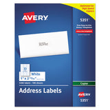 Copier Mailing Labels, Copiers, 2 X 4.25, White, 10-sheet, 100 Sheets-box