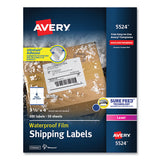 Waterproof Shipping Labels With Trueblock And Sure Feed, Laser Printers, 3.33 X 4, White, 6-sheet, 50 Sheets-pack