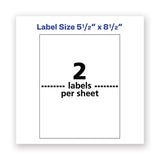 Waterproof Shipping Labels With Trueblock Technology, Laser Printers, 5.5 X 8.5, White, 2-sheet, 50 Sheets-pack