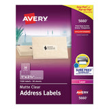 Matte Clear Easy Peel Mailing Labels W- Sure Feed Technology, Laser Printers, 1 X 4, Clear, 20-sheet, 50 Sheets-box