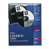 Laser Cd Labels, Matte White, 40-pack