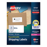 Repositionable Shipping Labels W-surefeed, Inkjet, 3 1-3 X 4, White, 150-box
