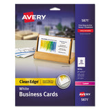 Clean Edge Business Cards, Laser, 2 X 3 1-2, White, 1000-box