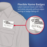 Flexible Adhesive Name Badge Labels, 3.38 X 2.33, White-blue Border, 400-box