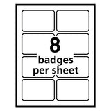 Flexible Adhesive Name Badge Labels, 3.38 X 2.33, White-blue Border, 400-box