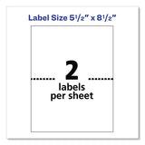 Shipping Labels W- Trueblock Technology, Laser Printers, 5.5 X 8.5, White, 2-sheet, 250 Sheets-box