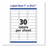 Easy Peel White Address Labels W- Sure Feed Technology, Laser Printers, 1 X 2.63, White, 30-sheet, 250 Sheets-pack