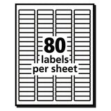 White Address Labels W- Sure Feed Technology For Laser Printers, Laser Printers, 0.5 X 1.75, White, 80-sheet, 250 Sheets-box