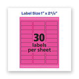 High-visibility Permanent Laser Id Labels, 1 X 2 5-8, Neon Magenta, 750-pack