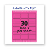 High-visibility Permanent Laser Id Labels, 1 X 2 5-8, Neon Magenta, 750-pack