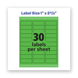 High-visibility Permanent Laser Id Labels, 1 X 2 5-8, Neon Green, 750-pack