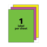 High-visibility Permanent Laser Id Labels, 8.5 X 11, Asst. Neon, 15-pack