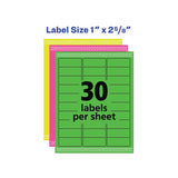 High-visibility Permanent Laser Id Labels, 1 X 2 5-8, Asst. Neon, 450-pack