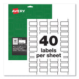 Permatrack Destructible Asset Tag Labels, Laser Printers, 0.75 X 1.5, White, 40-sheet, 8 Sheets-pack