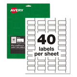 Permatrack Durable White Asset Tag Labels, Laser Printers, 0.75 X 1.5, White, 40-sheet, 8 Sheets-pack