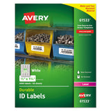 Durable Permanent Id Labels With Trueblock Technology, Laser Printers, 3.25 X 8.38, White, 3-sheet, 50 Sheets-pack