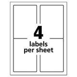 Durable Permanent Id Labels With Trueblock Technology, Laser Printers, 3.5 X 5, White, 4-sheet, 50 Sheets-pack