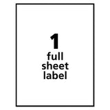Removable Multi-use Labels, Inkjet-laser Printers, 8.5 X 11, White, 25-pack