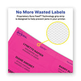 High-vis Removable Laser-inkjet Id Labels W- Sure Feed, 3 1-3 X 4, Neon, 72-pk