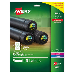 Round Print-to-the Edge Labels With Surefeed And Easypeel, 1.67" Dia, Glossy Clear, 500-pk