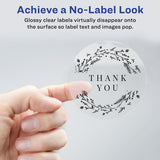 Round Print-to-the Edge Labels With Surefeed And Easypeel, 1.67" Dia, Glossy Clear, 500-pk