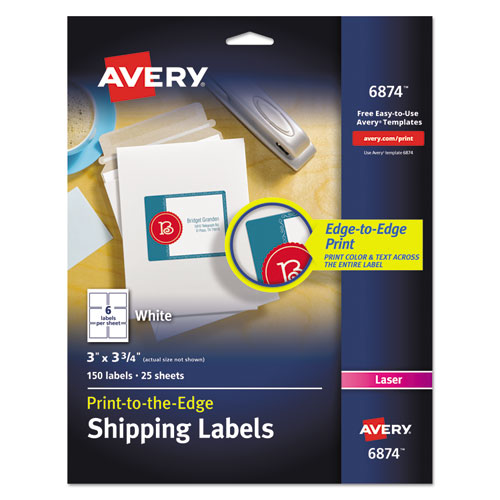 Vibrant Laser Color-print Labels W- Sure Feed, 3 X 3 3-4, White, 150-pk