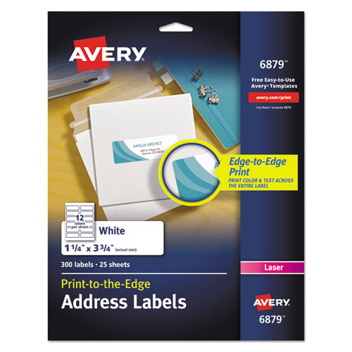 Vibrant Laser Color-print Labels W- Sure Feed, 1 1-4 X 3 3-4, White, 300-pack