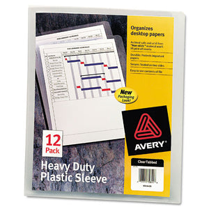 Heavy-duty Plastic Sleeves, Letter Size, Clear, 12-pack