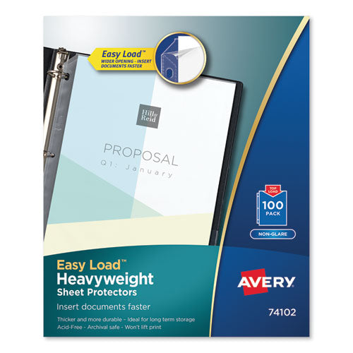 Top-load Poly Sheet Protectors, Heavy Gauge, Letter, Nonglare, 100-box