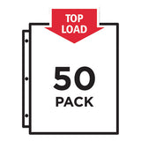 Top-load Poly Sheet Protectors, Heavy Gauge, Letter, Diamond Clear, 50-box