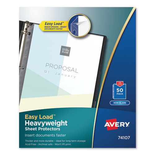Top-load Poly Sheet Protectors, Heavy Gauge, Letter, Nonglare, 50-box