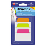 Ultra Tabs Repositionable Standard Tabs, 1-5-cut Tabs, Assorted Neon, 2" Wide, 48-pack