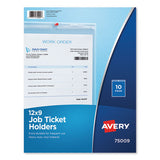 Job Ticket Holders, Heavy Gauge Vinyl, 9 X 12, Clear, 10-pack