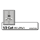 Permanent Trueblock File Folder Labels With Sure Feed Technology, 0.66 X 3.44, White, 30-sheet, 60 Sheets-box