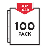 Top-load Recycled Polypropylene Sheet Protector, Clear, 100-box