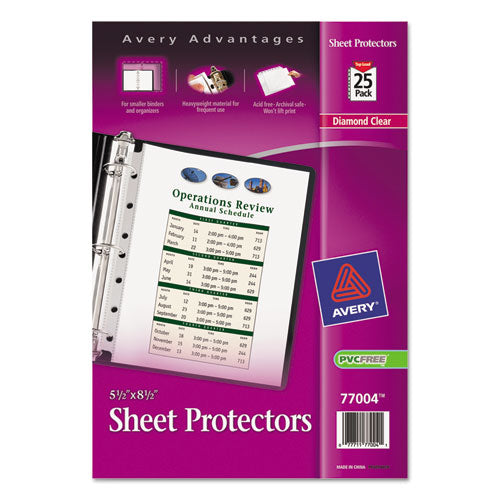 Top Load Sheet Protector, Heavyweight, 8.5 X 5 1-2, Clear, 25-pack