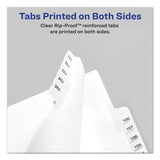 Preprinted Legal Exhibit Side Tab Index Dividers, Allstate Style, 10-tab, 1, 11 X 8.5, White, 25-pack