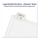 Preprinted Legal Exhibit Side Tab Index Dividers, Allstate Style, 10-tab, 7, 11 X 8.5, White, 25-pack